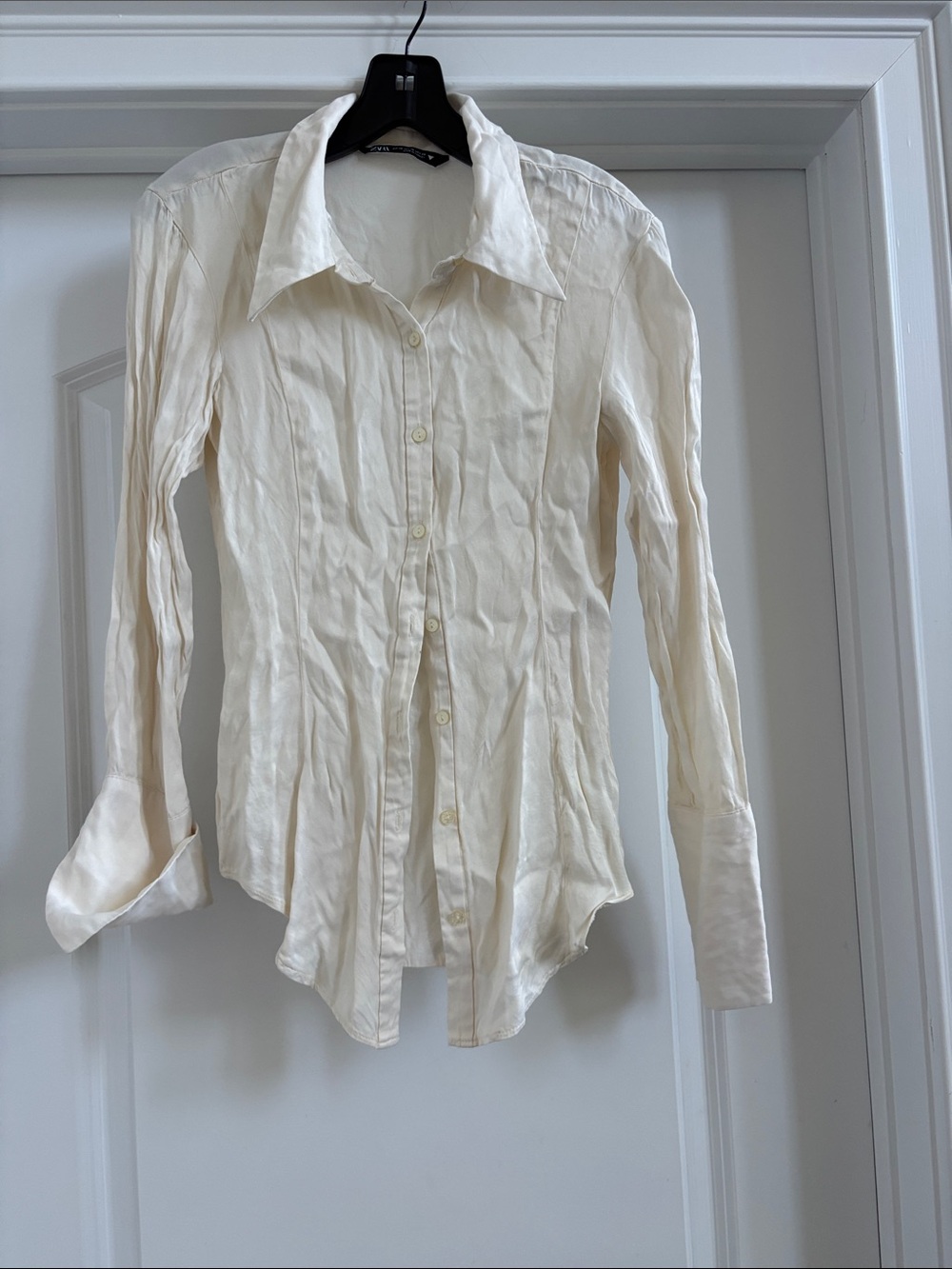 Zara Cream Button-Down Shirt